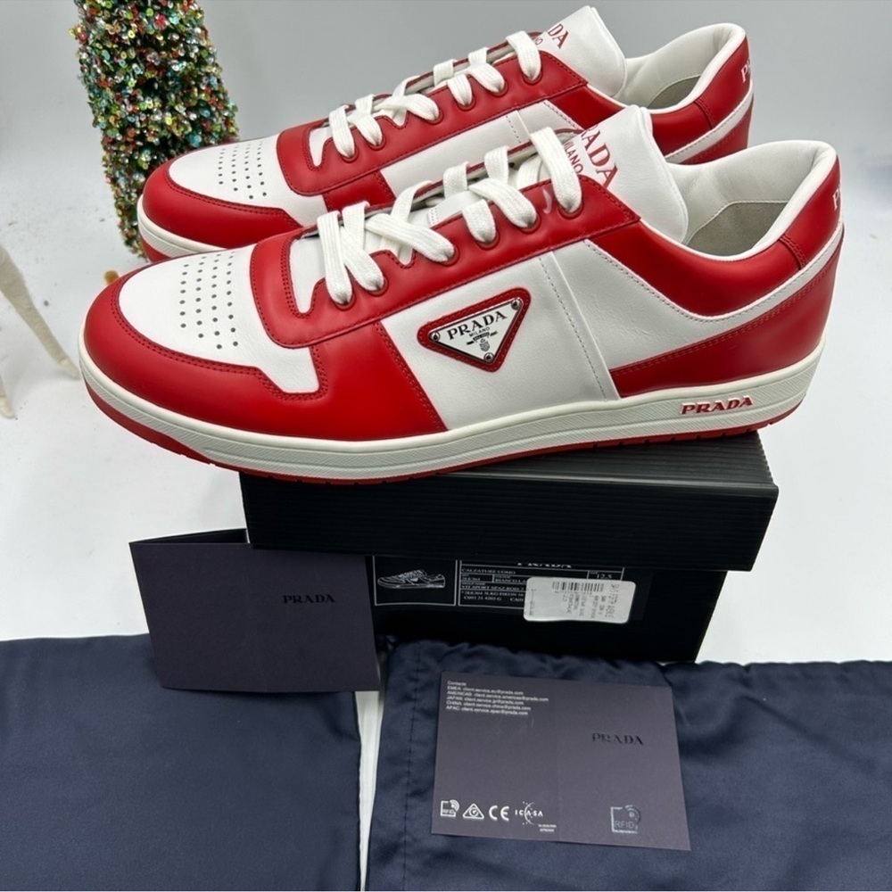 Men’s Prada downtown logo low top sneakers size 12.5 made in Italy - Picture 5 of 12